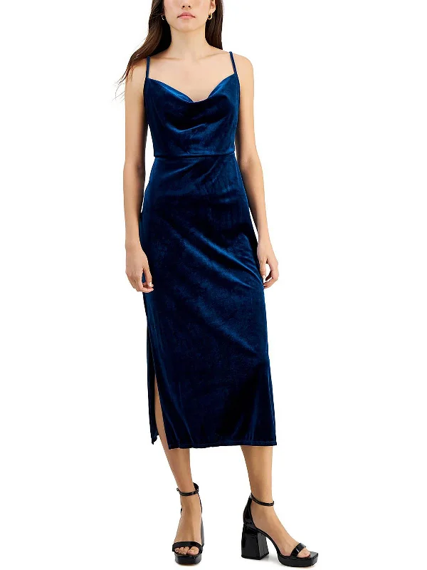 Seasonal Sale Petites Womens Velvet Tea Cocktail and Party Dress