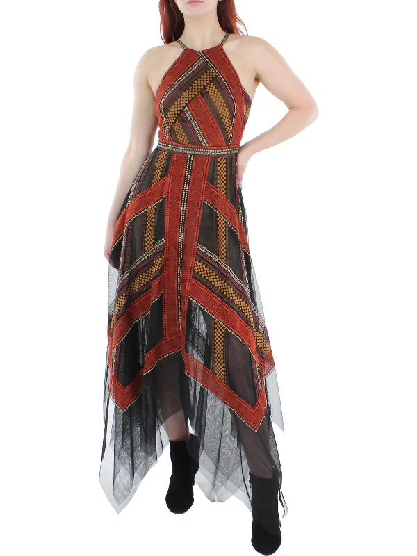 Deal Zone Womens Embroidered Maxi Evening Dress