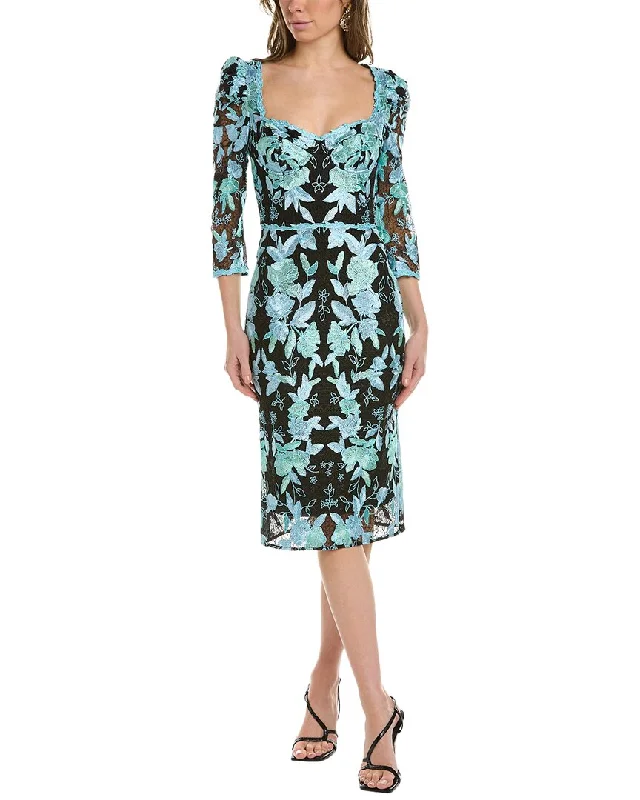 Hot Deal Marchesa Notte Embroidered Sheath Dress
