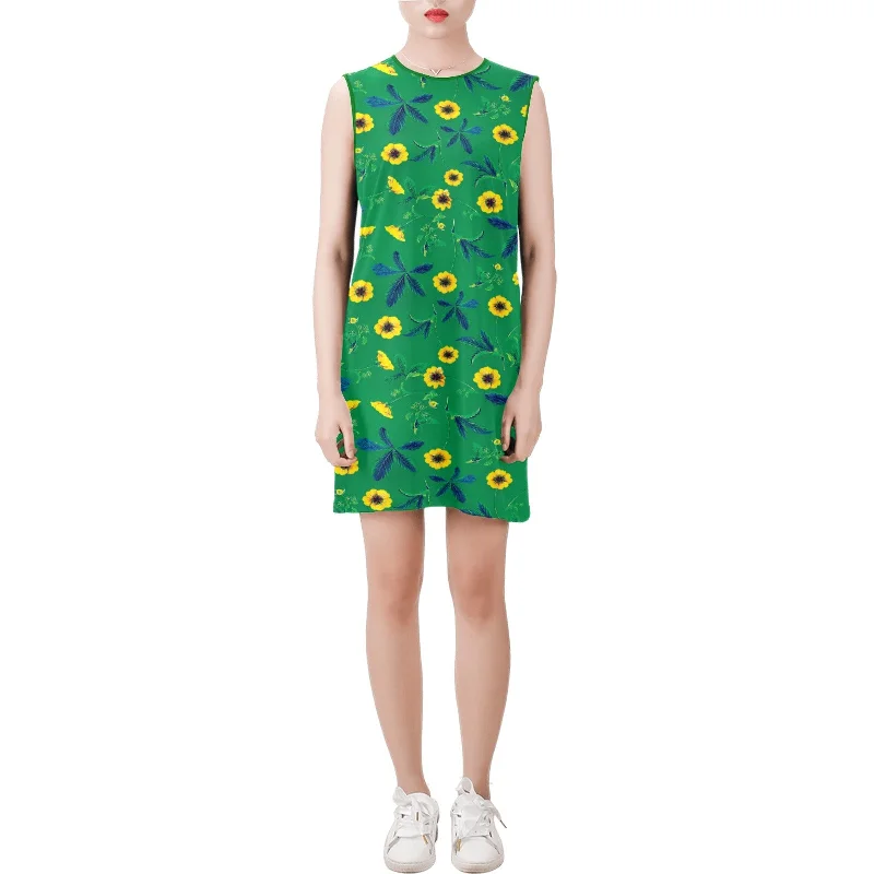 Value Deals Sleeveless Round Neck Shift Dress (Model D51)