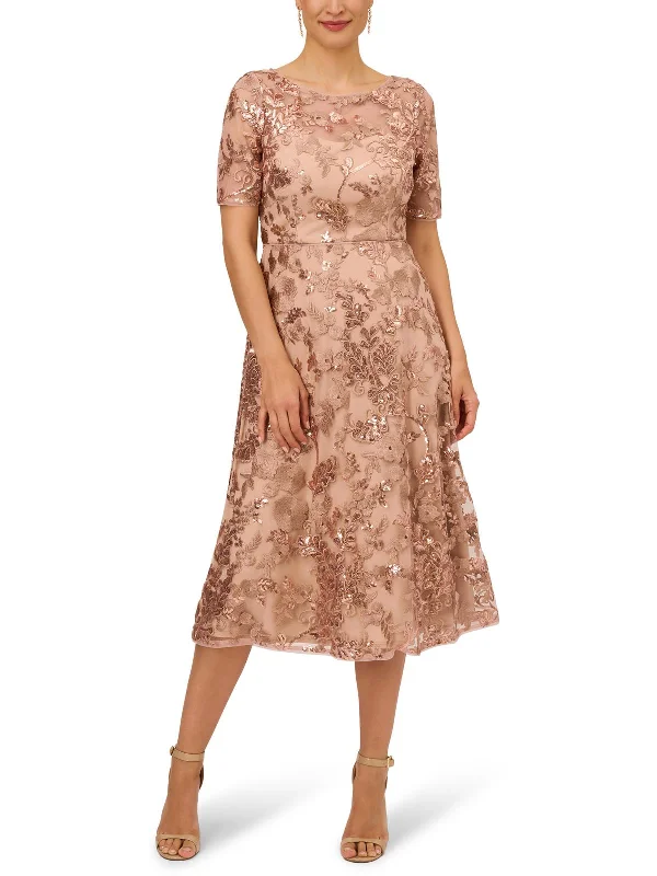 Extra Discounts Womens Embroidered Sequin Cocktail And Party Dress