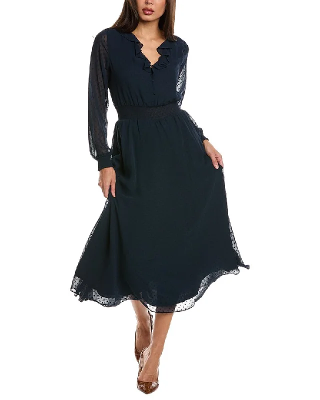 Markdowns Nanette Nanette Lepore Madeline Clip Dot Midi Dress