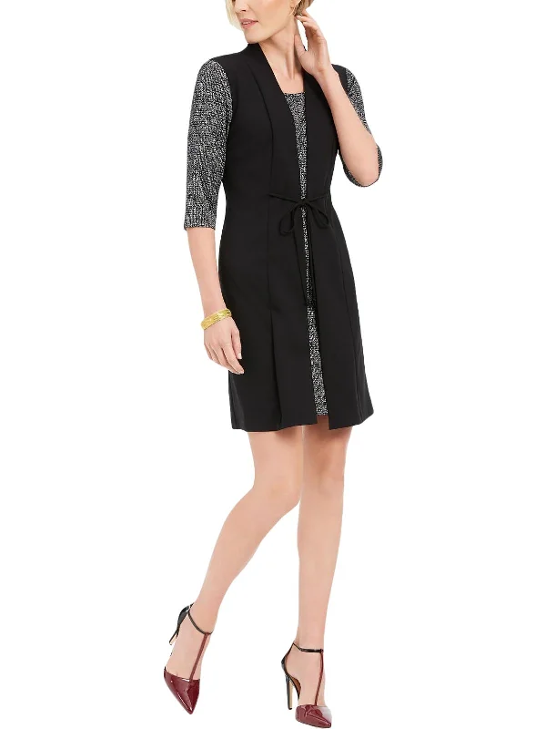 Today's Special Petites Womens Elbow Sleeve Short Wear to Work Dress