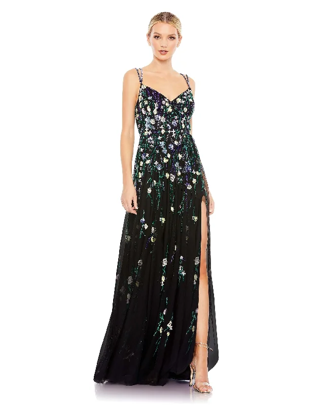 Price Drop Embellished Spaghetti Strao V Neck A Line Gown