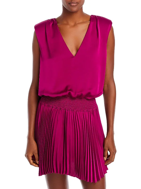 Deal Frenzy Womens Satin Short Mini Dress