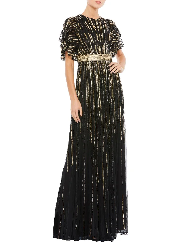 Don't Wait Womens Sequined Mai Evening Dress