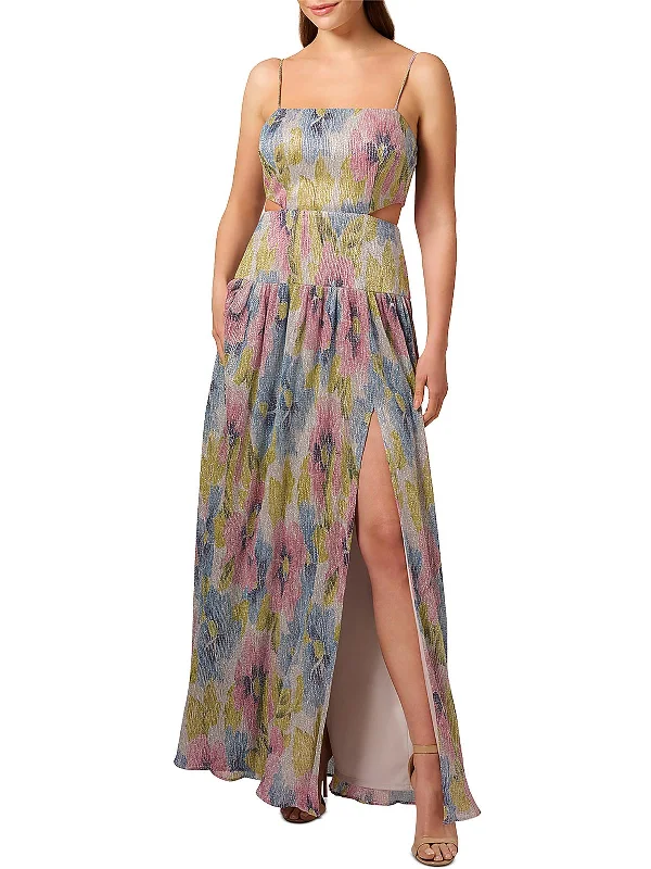 Bonus Savings Womens Cutout Ribbed Evening Dress