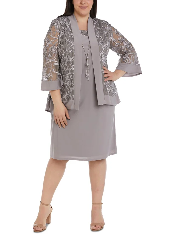 Daily Specials Plus Womens Soutache Formal Dress Suit