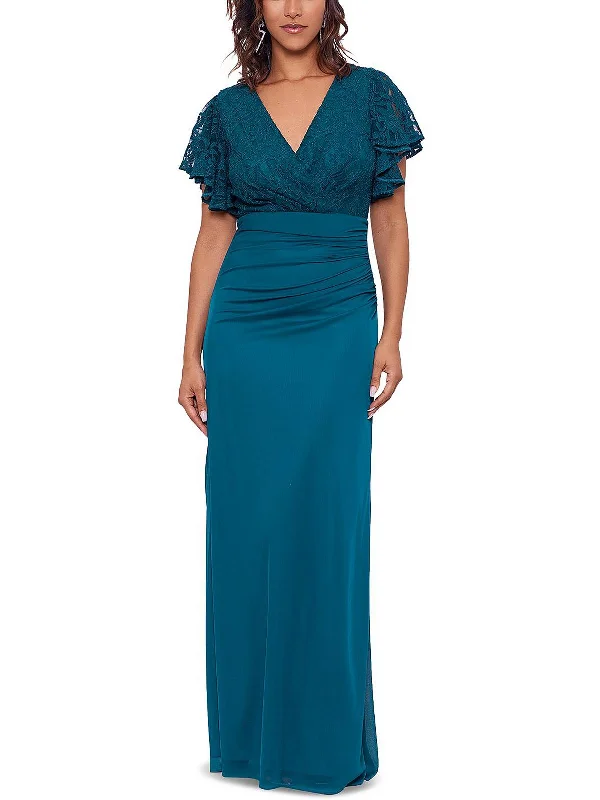 Exclusive Deal Petites Womens Lace Maxi Evening Dress