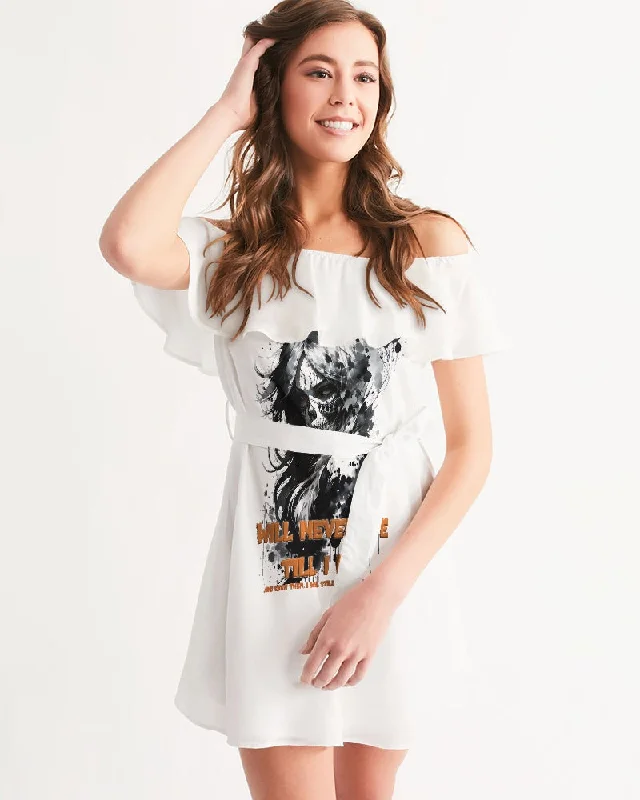 Deal Frenzy will not dye till i die Women's Off-Shoulder Dress
