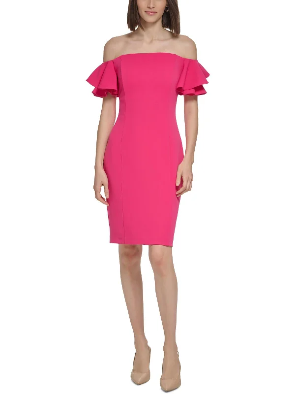 Closeout Sale Womens Crepe Mini Cocktail And Party Dress