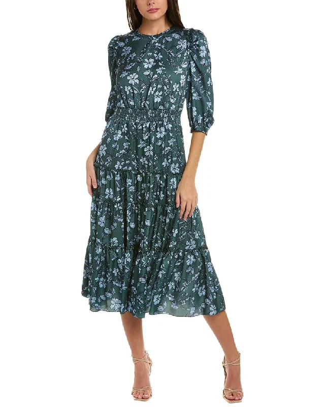 Weekend Deal Marchesa Notte Tiered Midi Dress