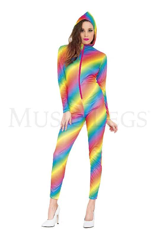 Super Deal Rainbow Hooded Catsuit