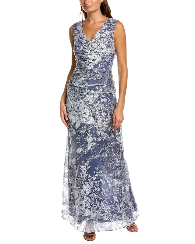 Closeout Sale JS Collections Maddison V-Neck Column Gown