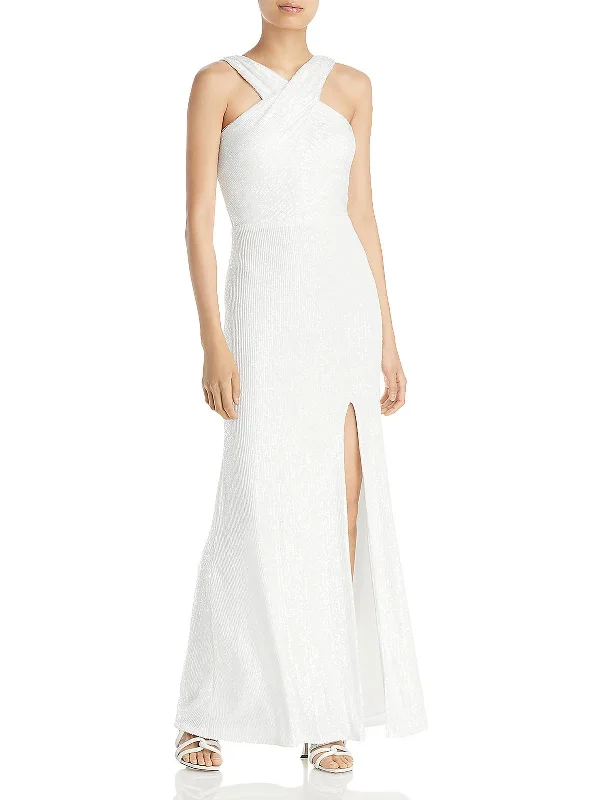 Price Meltdown Womens Sequined Long Evening Dress