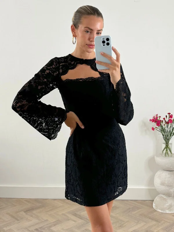 Overstock Devin Lace Cut Out Mini Dress