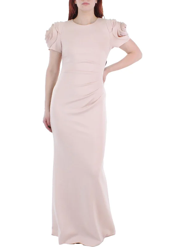 Doorbuster Deal Womens Ruched Fit & Flare Evening Dress