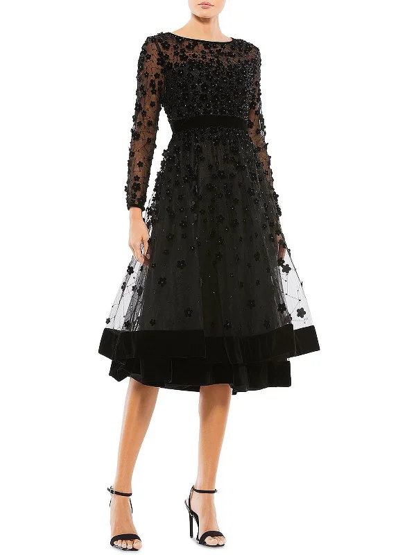 The Best Prices Womens Beaded Midi Fit & Flare Dress