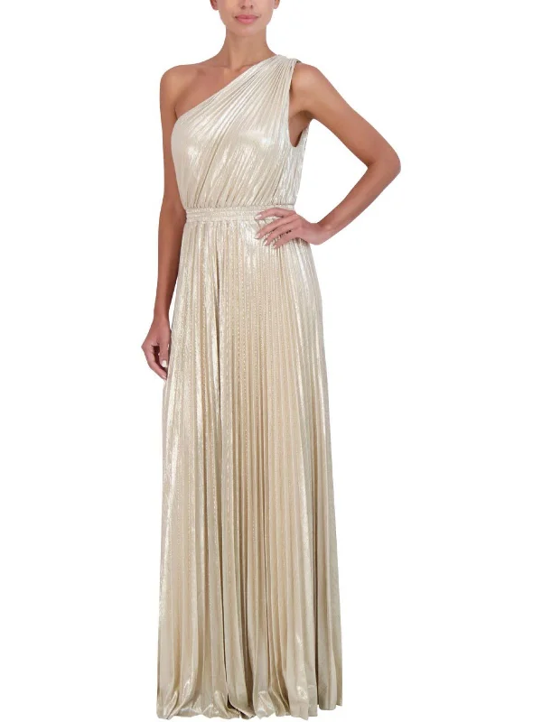 Can't Be Beat Womens Metallic Long Evening Dress