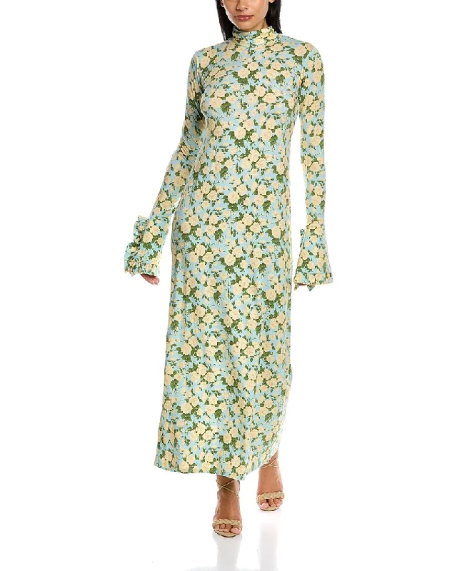 Price Blitz Les Reveries Ruffle Cuff Maxi Dress
