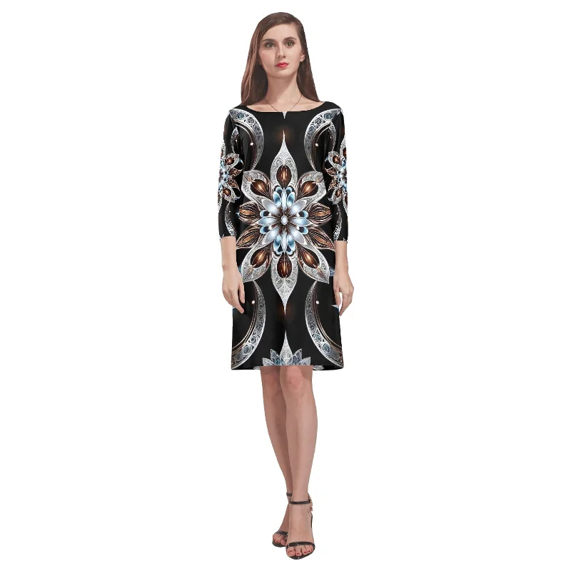 Great Deals Women's Loose Round Neck Dress (Model D22)