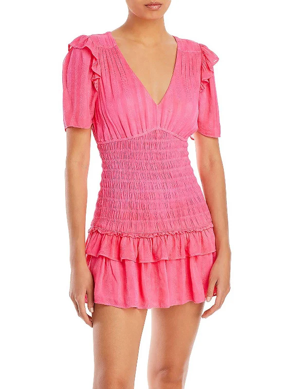 Year-End Sale Rena Womens Ruffled Short Mini Dress