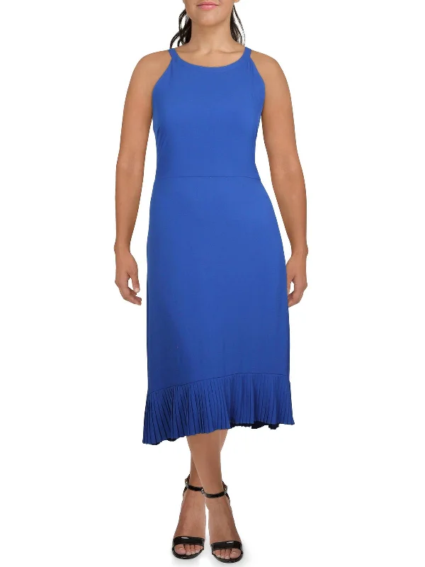 Extra Discounts Womens Pleated Tea Length Midi Dress