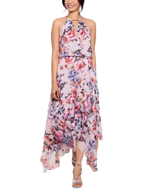 Big Discounts Womens Floral Print Maxi Halter Dress