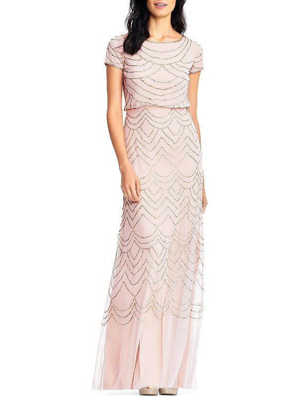 Weekend Special Womens Embellished Blouson Evening Dress