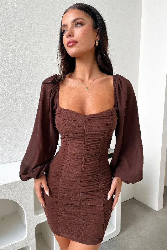 Deal Frenzy Martini Dress - Brown