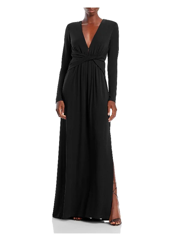 Must-Have Deals Womens Plunging Gathered Evening Dress
