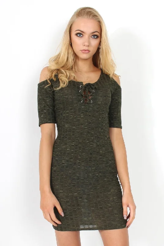 Low Prices Suzie Khaki Tie Up Cut Out Shoulder