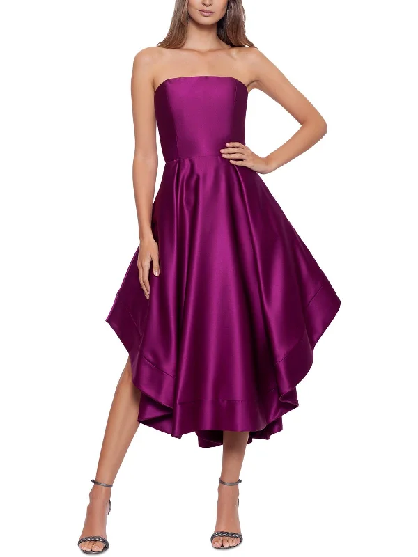 Great Deals Womens Satin Strapless Evening Dress