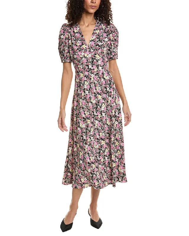 Deal Dash Ted Baker Puff Sleeve Midi Dress