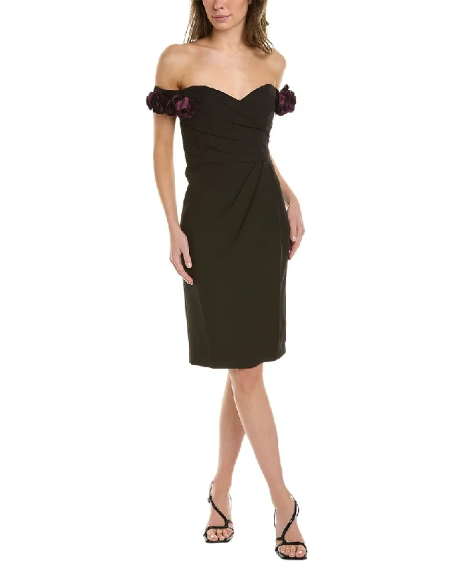Instant Savings Marchesa Notte Off-The-Shoulder Sheath Dress