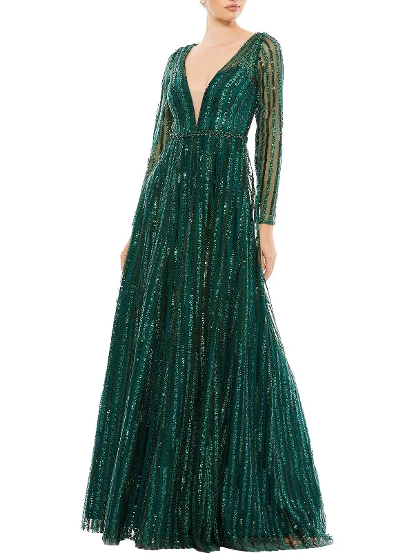 Weekend Special Womens Sequined Maxi Evening Dress