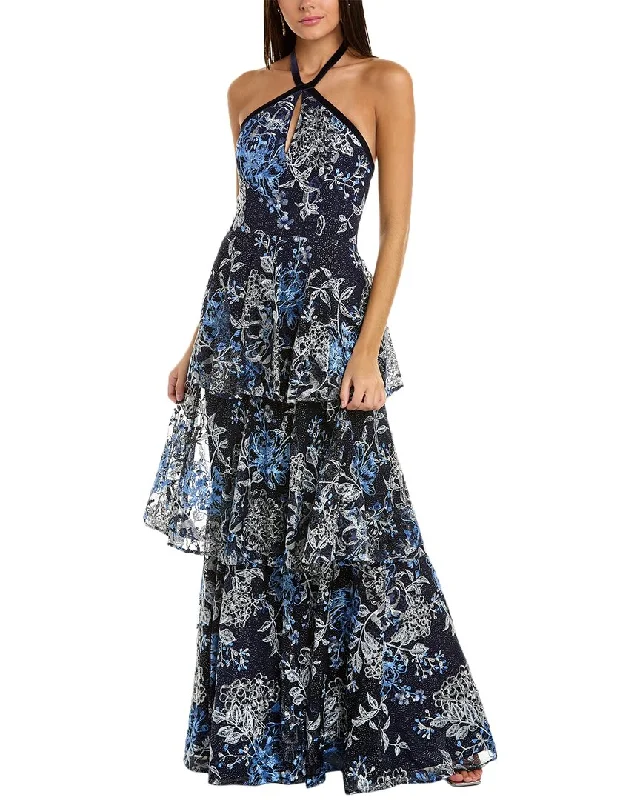 Weekend Deal Marchesa Notte Halter Neck Midi Dress
