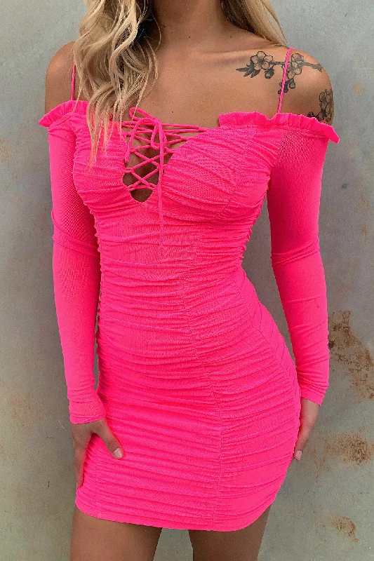 Weekend Deal Malone Dress - Hot Pink