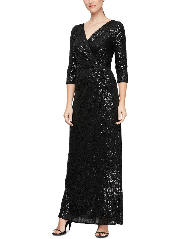 Extra Discounts Womens Sequined Full Length Evening Dress