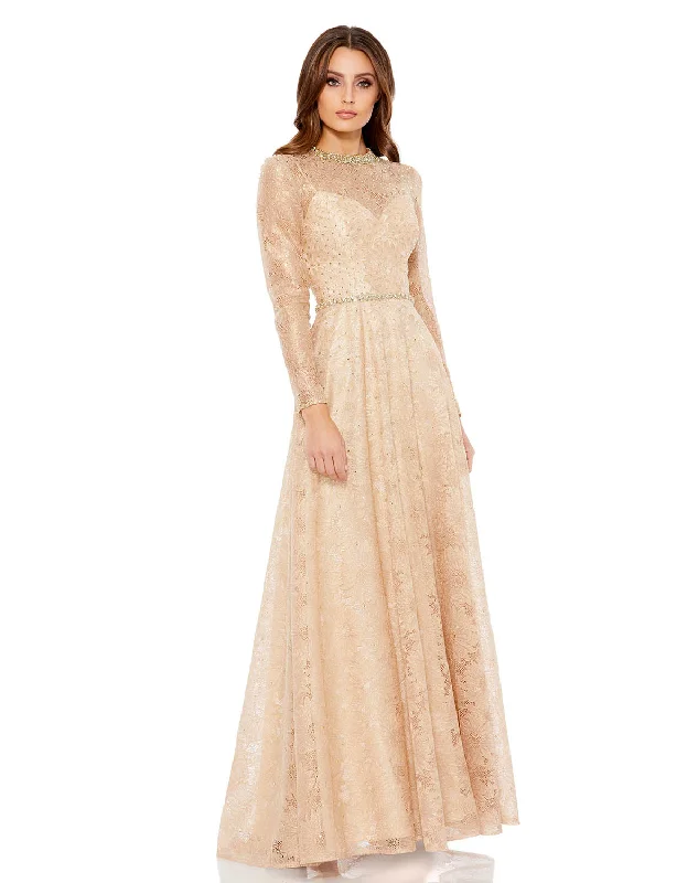 Today's Special Long Sleeve Floral Lace Gown