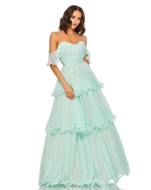 Take Advantage Tiered Chiffon Ball Gown