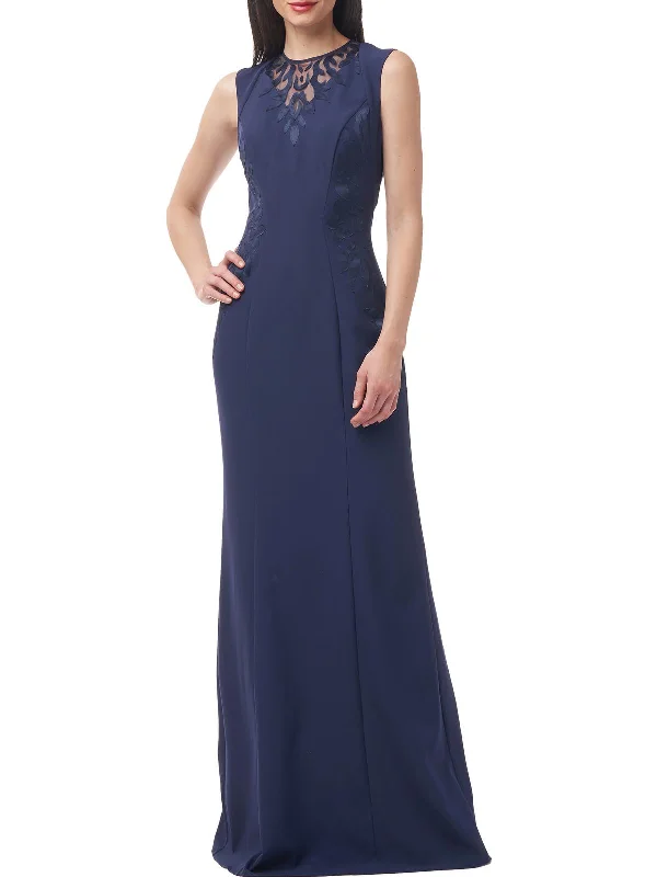 Discount Mania Womens Illusion Maxi Evening Dress