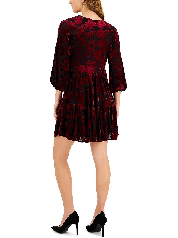 Fantastic Offers Petites Womens Burnout Short Mini Dress