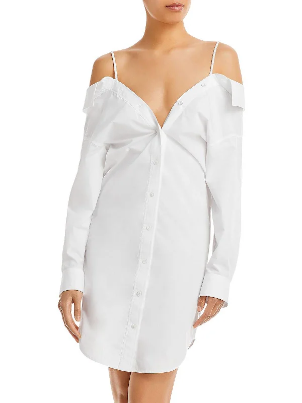 Today’s Deal Womens Collared Mini Shirtdress