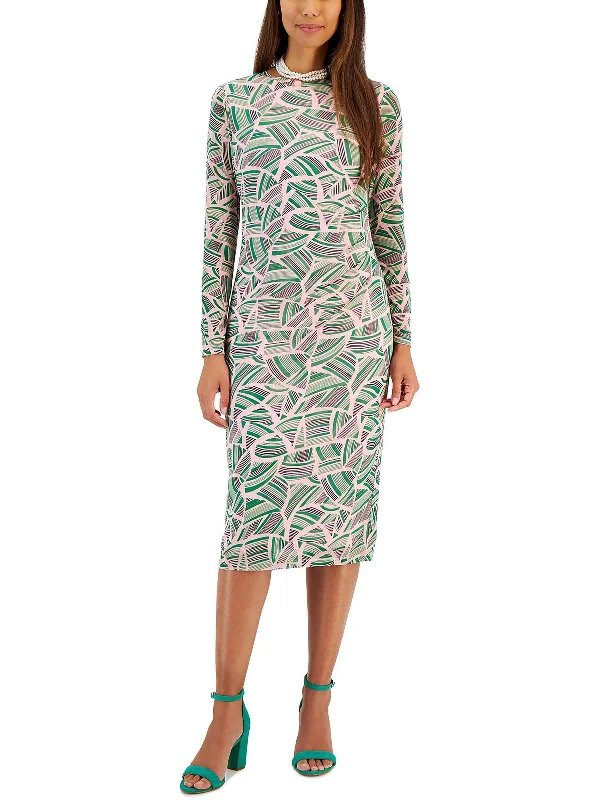 Lowest Price Womens Printed Pleated Sheath Dress