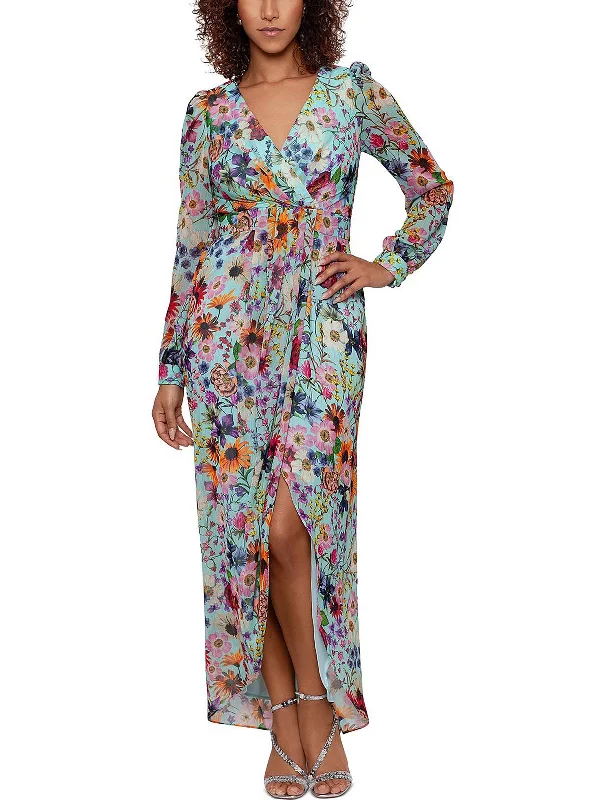 Inventory Reduction Womens Chiffon Floral Maxi Dress