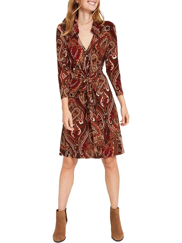 Blowout Sale Womens Paisley Knee Shirtdress