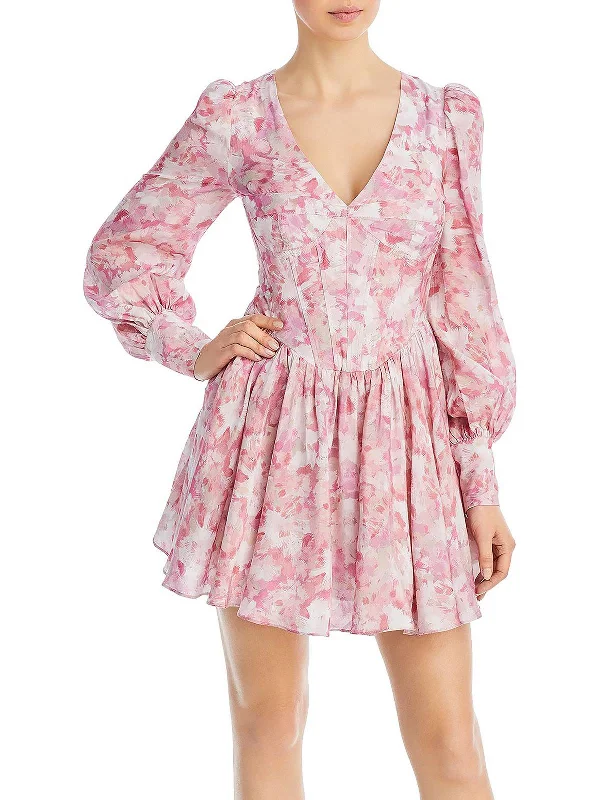 Major Savings Zelina Womens Printed Mini Fit & Flare Dress