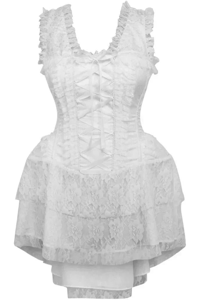 Price Smash Queen Top Drawer Floral Brocade Victorian Steel Boned Corset Dress