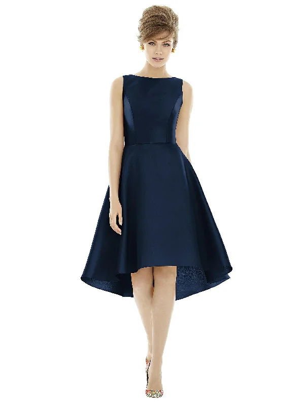 Sale Event Bateau Neck Satin High Low Cocktail Dress
